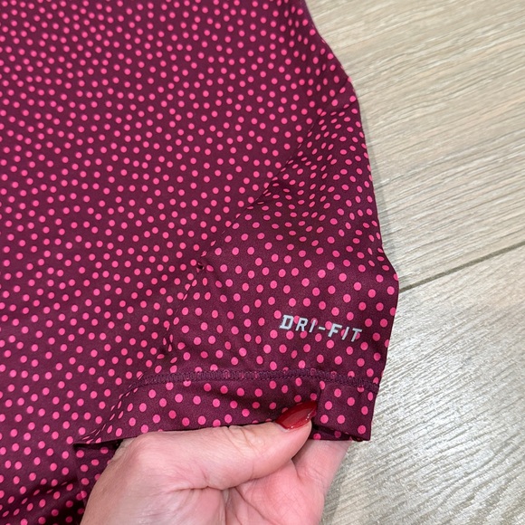 NIKE PRO Pink Purple Dri-Fit Polkadot Active Workout Training Tank Top Size M - Picture 7 of 9